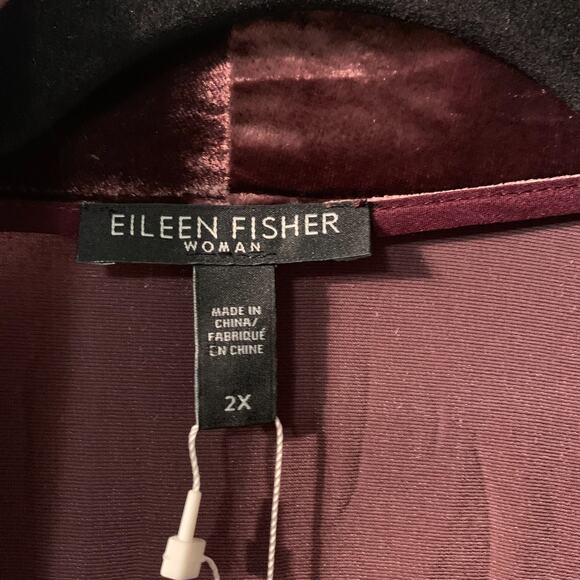 Eileen Fisher Women's Velvet Kimono Jacket Duster Plus Size 2X NEW Casis Pink - Picture 5 of 9